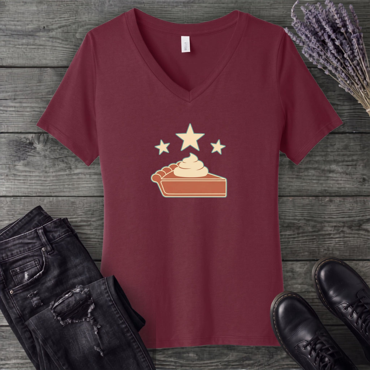 Pie And Stars V-Neck T-Shirt