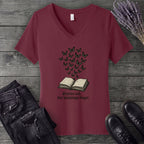 Stories End But Hautings Linger V-Neck T-Shirt