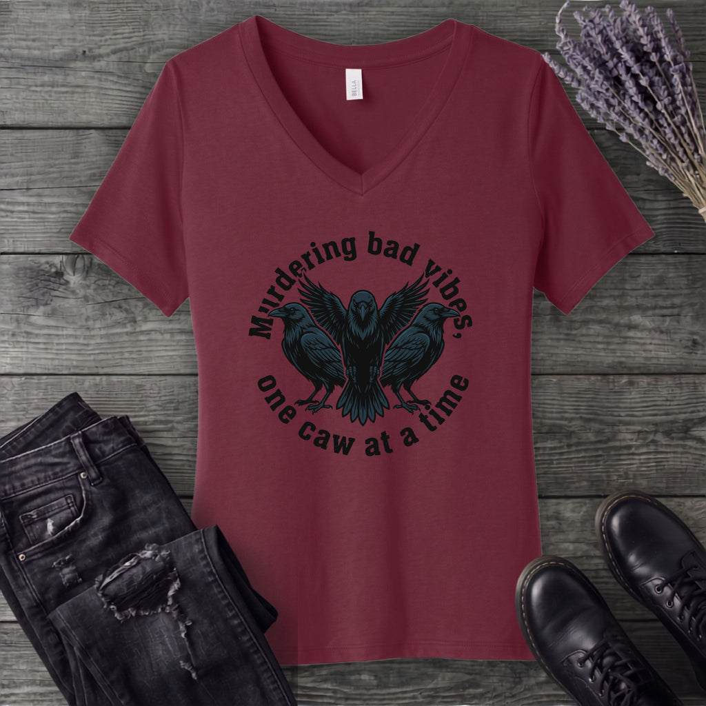 murdering bad vibes V-Neck T-Shirt