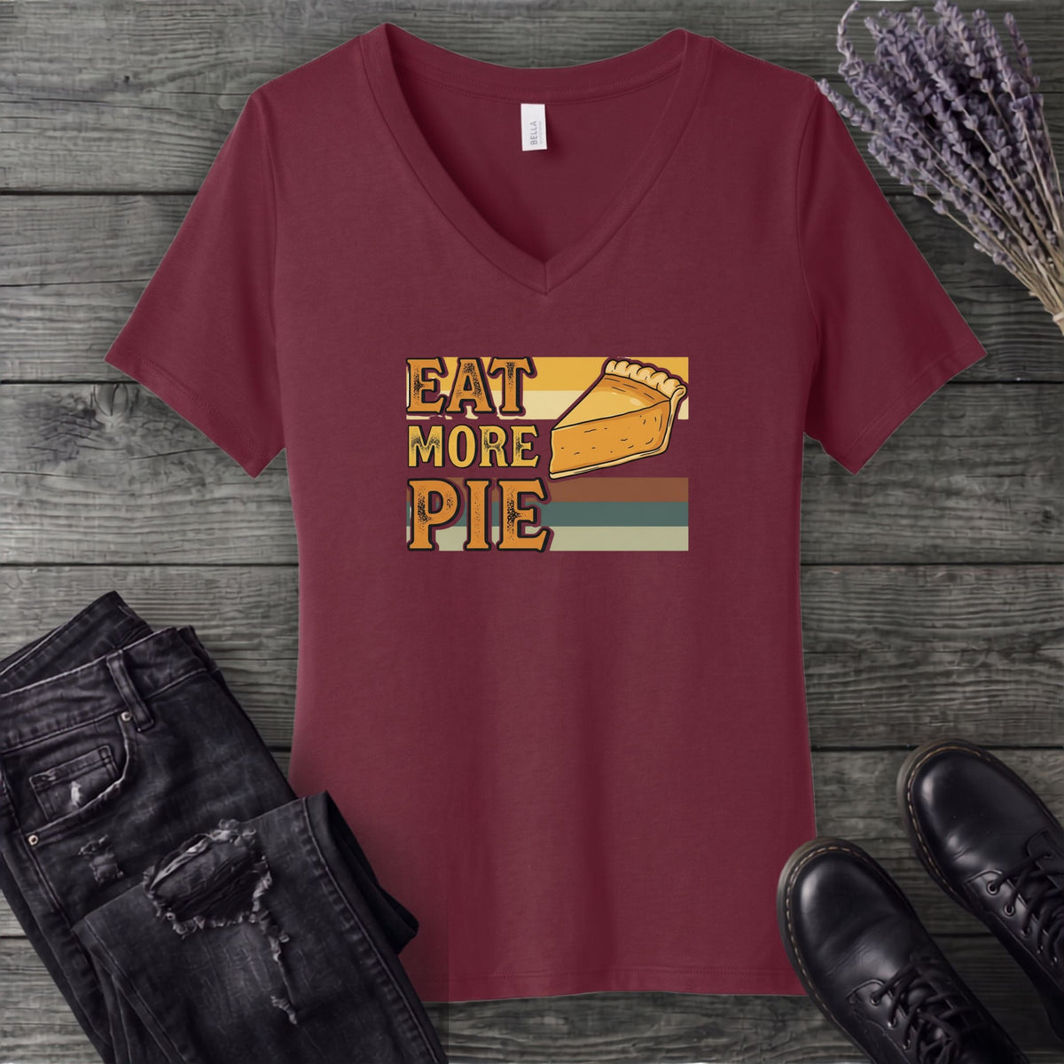 Eat More Pie V-Neck T-Shirt