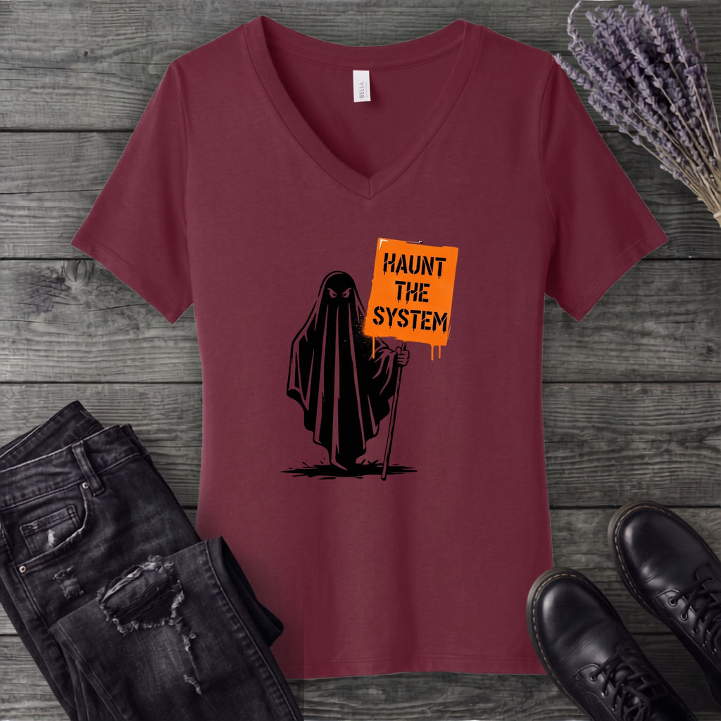 Haunt The System V-Neck T-Shirt