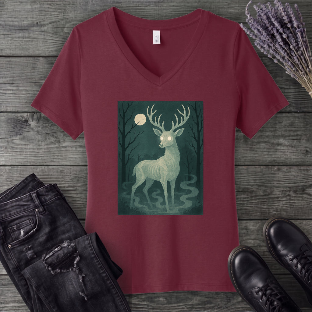 Woodland Spirits Stag V-Neck T-Shirt