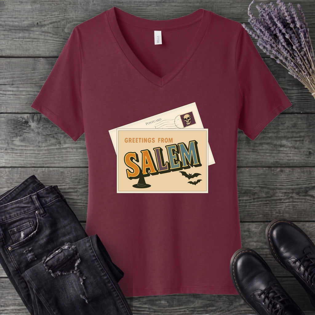 Greetings From Salem V-Neck T-Shirt