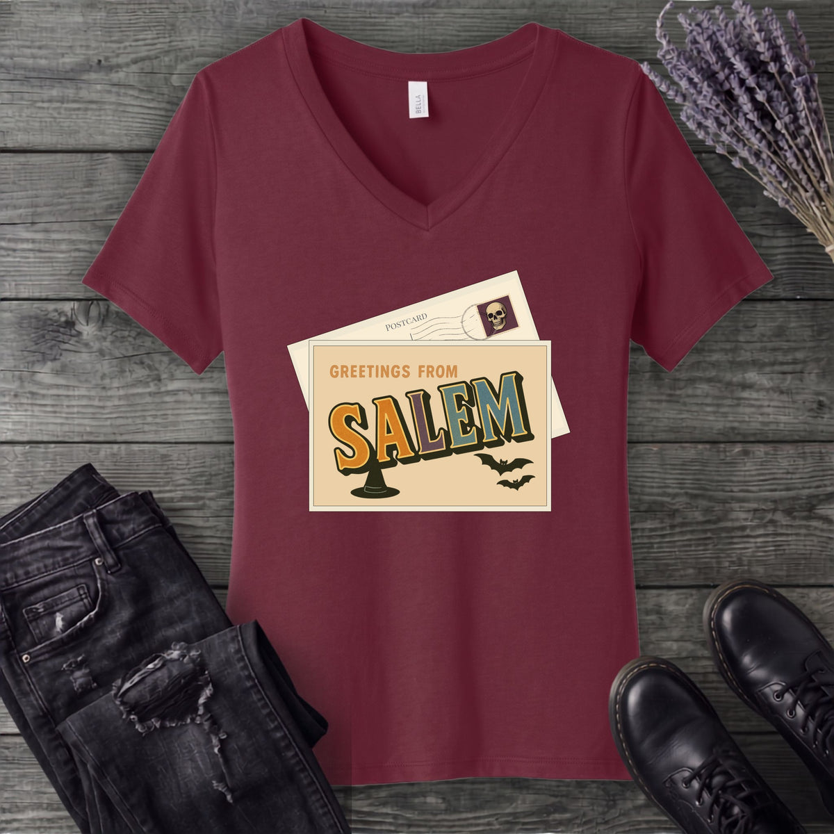 Greetings From Salem V-Neck T-Shirt