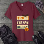 Trick Treat Repeat Muted V-Neck T-Shirt
