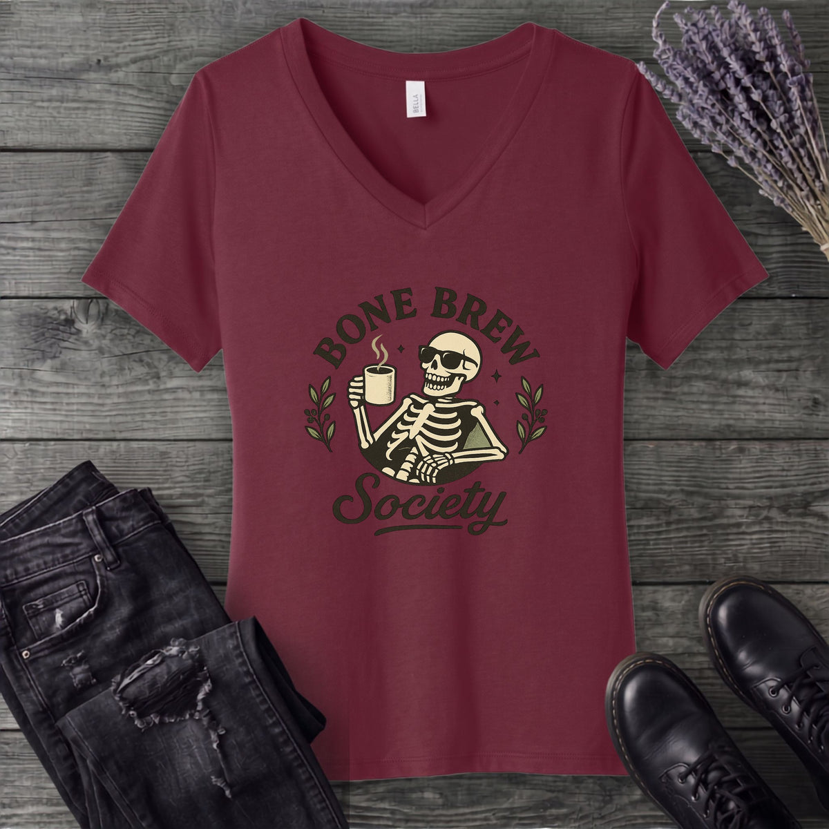 Bone Brew Society V-Neck T-Shirt