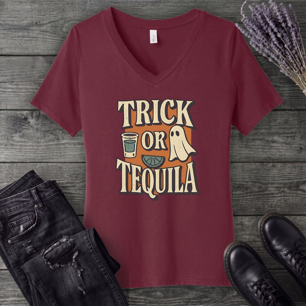 Trick-Or-Tequila V-Neck T-Shirt