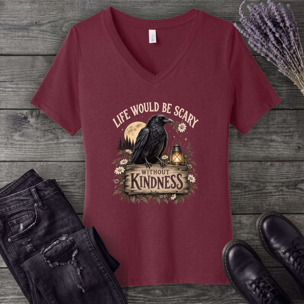 Life Would Be Scary Without Kindness V-Neck T-Shirt