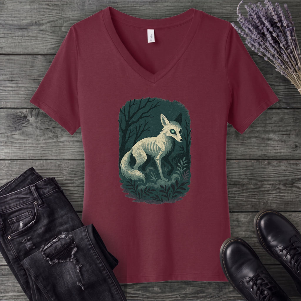 Woodland Spirits Fox V-Neck T-Shirt