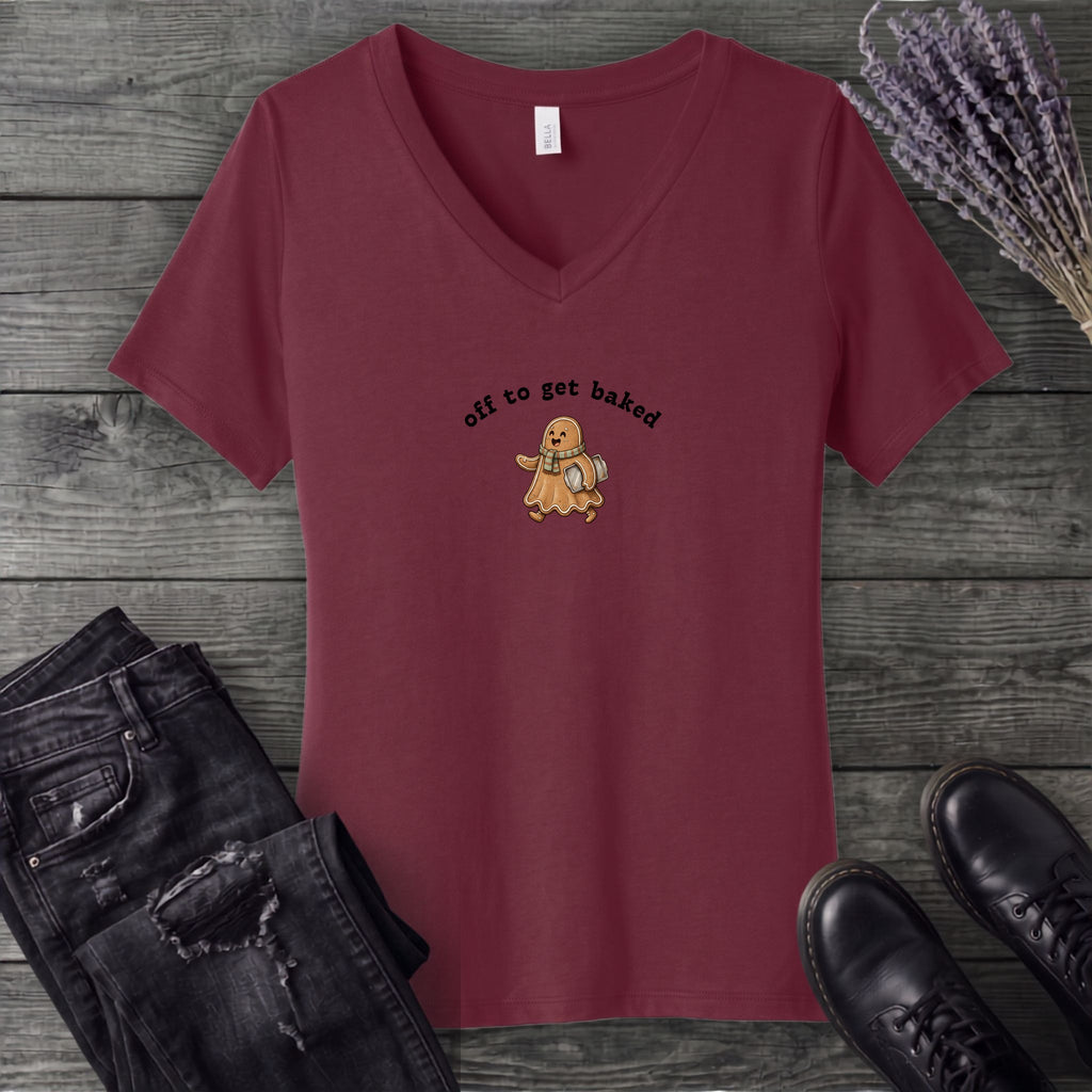 Off To Get Baked V-Neck T-Shirt