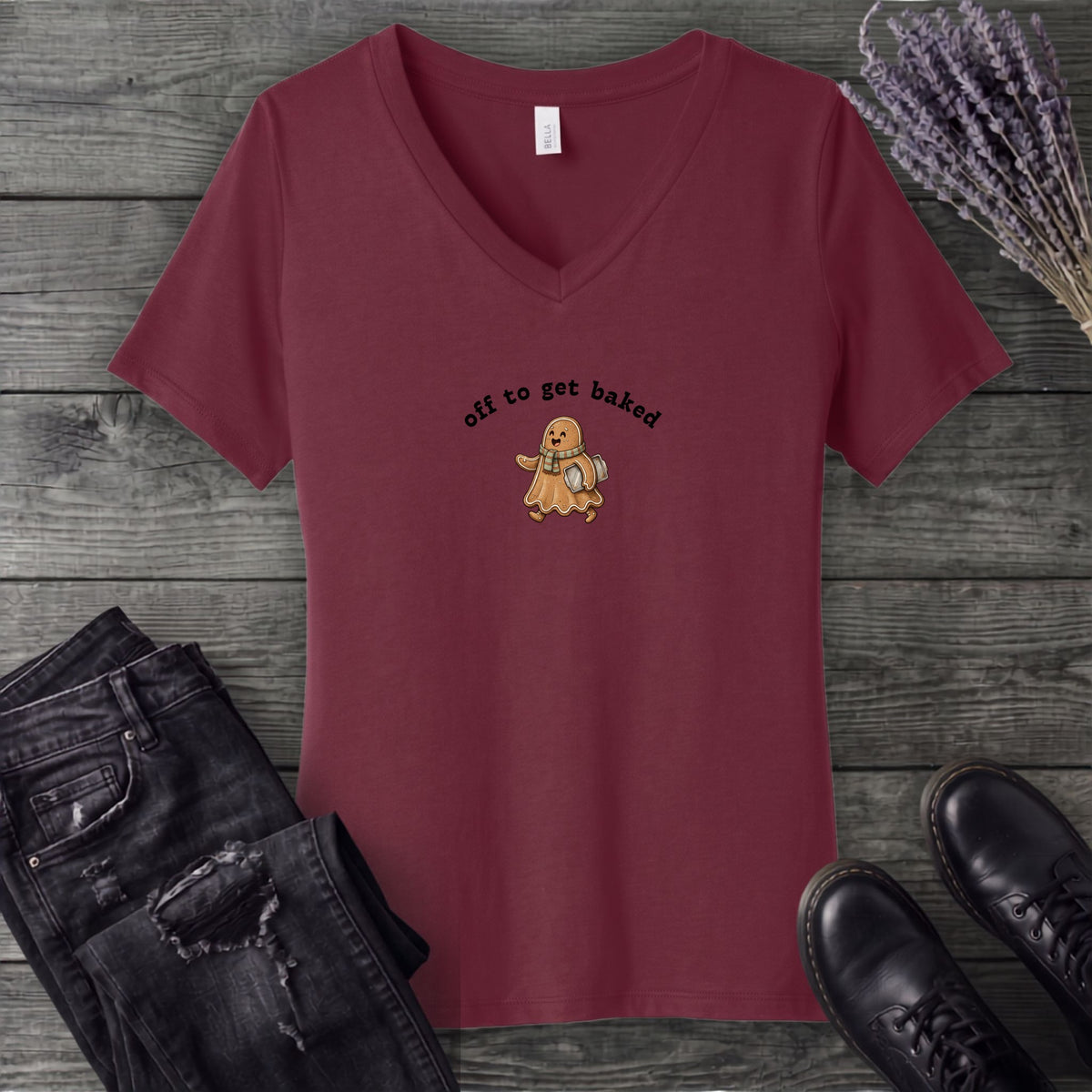 Off To Get Baked V-Neck T-Shirt