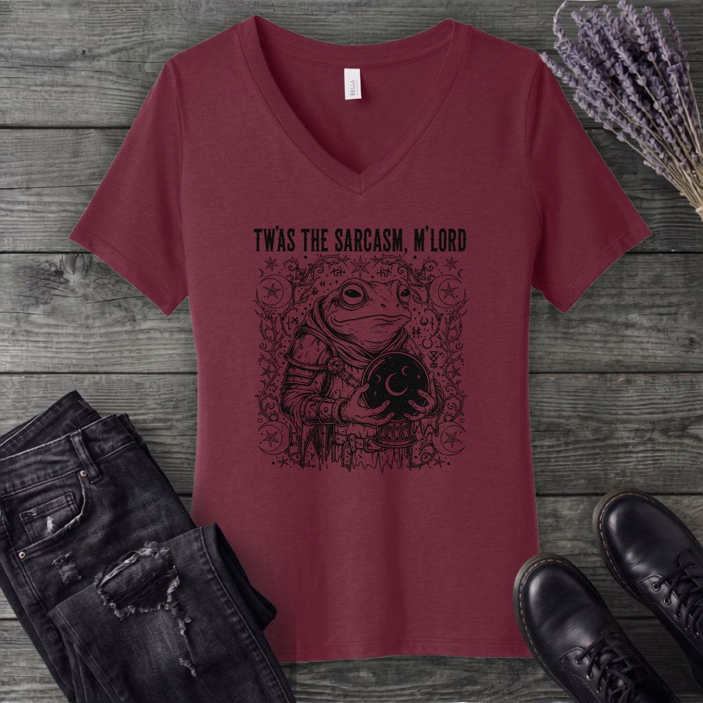 Twas The Sarcasm Frog V-Neck T-Shirt