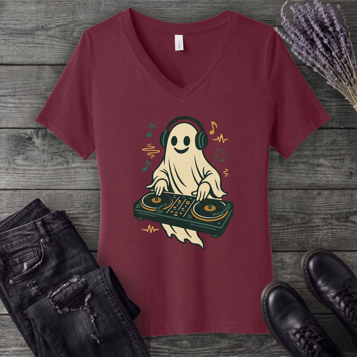 dj ghost V-Neck T-Shirt