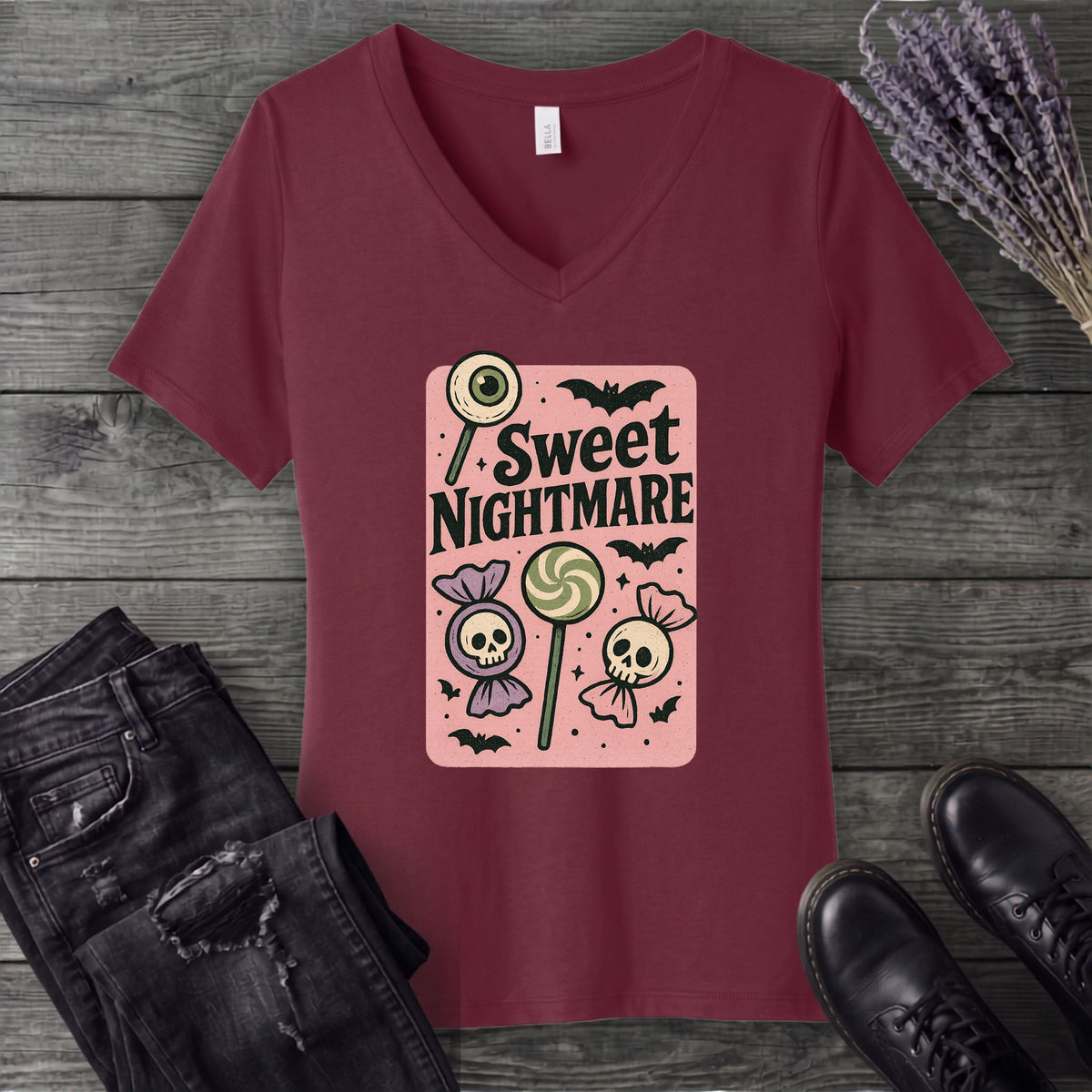 Pastel Sweet Nightmare V-Neck T-Shirt