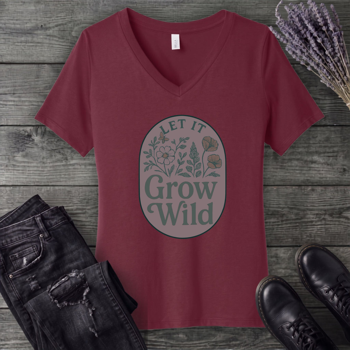 Let It Grow Wild V-Neck T-Shirt