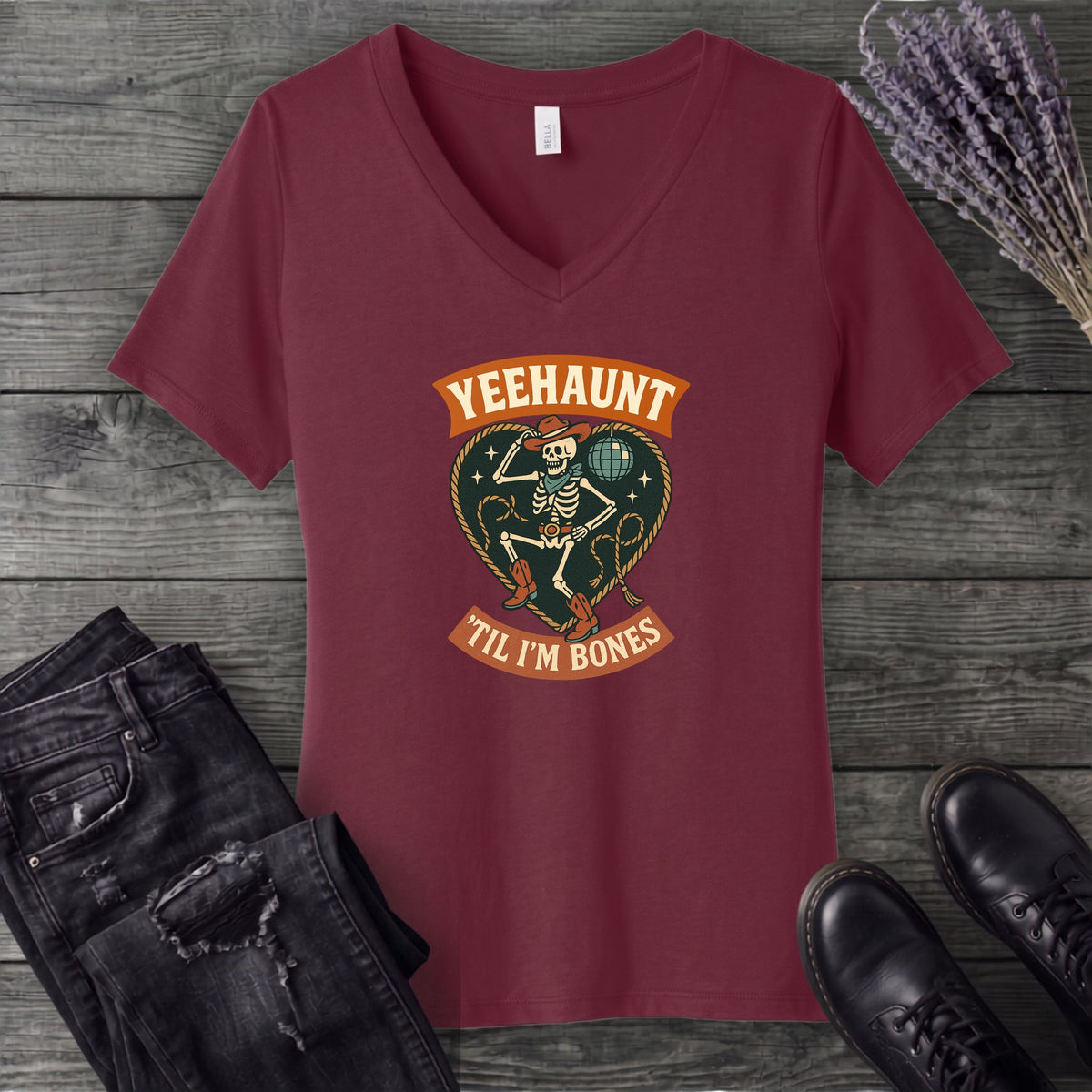 Yeehaunt Til Im Bones V-Neck T-Shirt