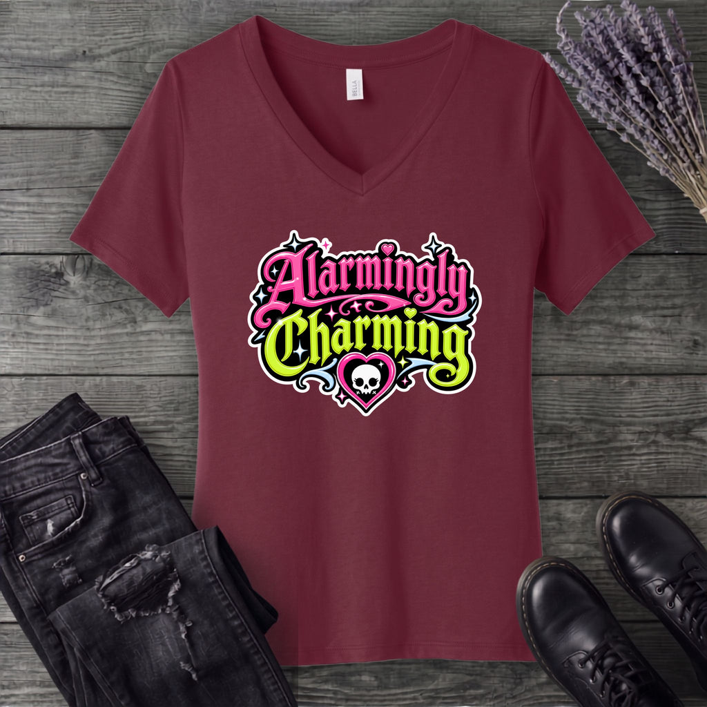 Alarmingly Charming V-Neck T-Shirt