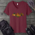Patchwork Bat V-Neck T-Shirt