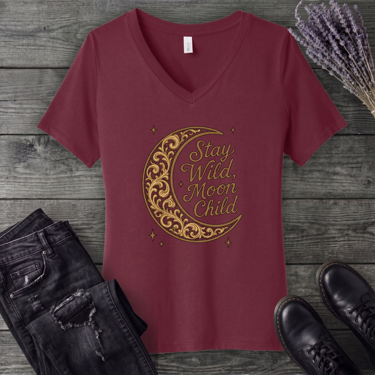 Stay Wild Moon Child V-Neck T-Shirt