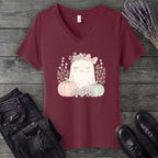 Boho Coquette Ghost V-Neck T-Shirt