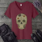 Wildflower Skull V-Neck T-Shirt