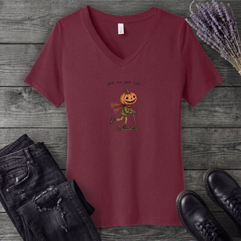 Off To Get Lit V-Neck T-Shirt