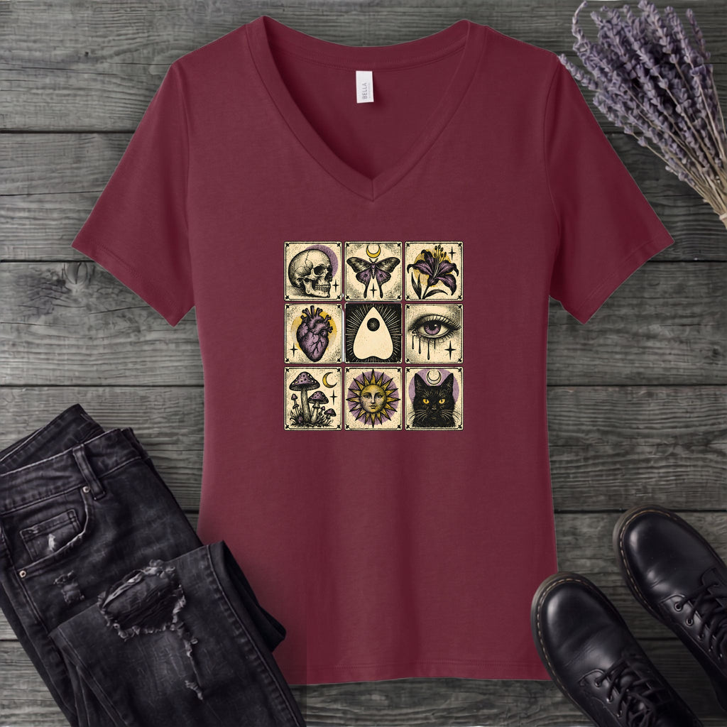 Occult Grid V-Neck T-Shirt