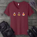Ghosts Autumn Icons V-Neck T-Shirt
