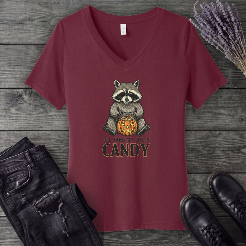 Ill Take My Cut In Candy V-Neck T-Shirt