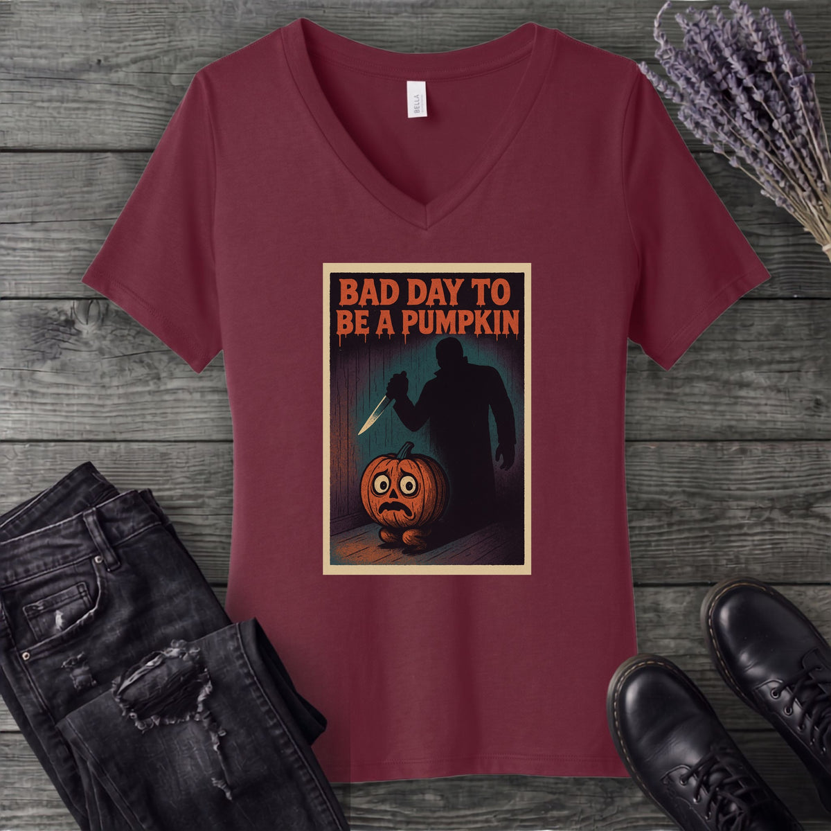 Bad Day To Be A Pumpkin V-Neck T-Shirt