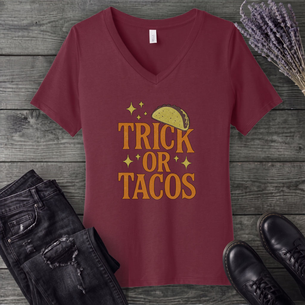 Trick Or Tacos V-Neck T-Shirt