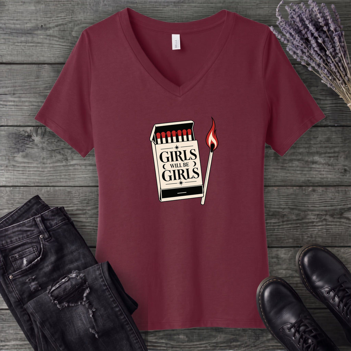 Girls Will Be Girls V-Neck T-Shirt