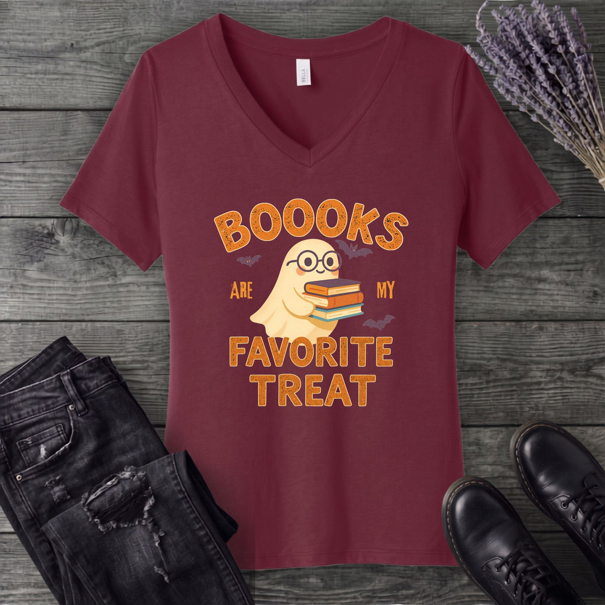 Books Are My Favorite Treats V-Neck T-Shirt
