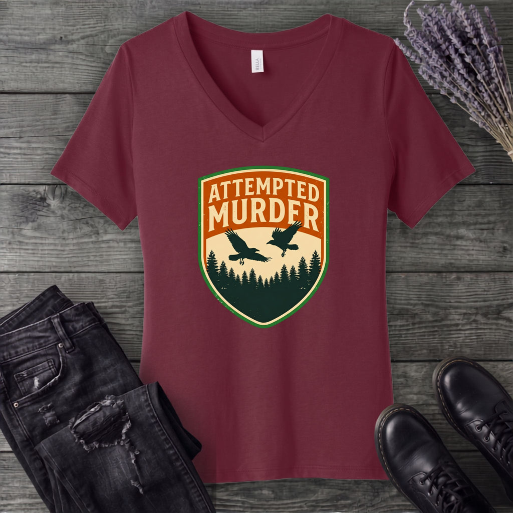 Attempted Murder Crows V-Neck T-Shirt