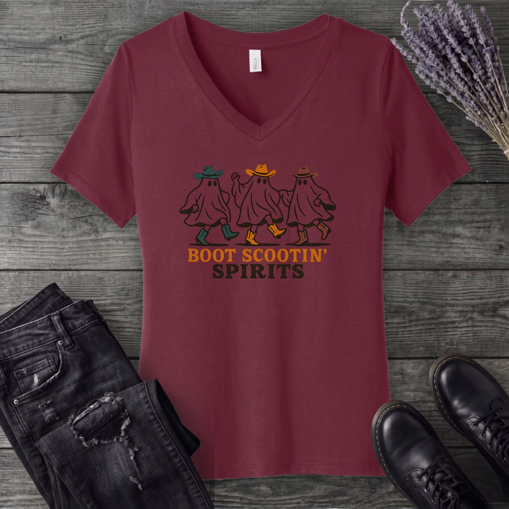 Boot Scootin Spirits V-Neck T-Shirt