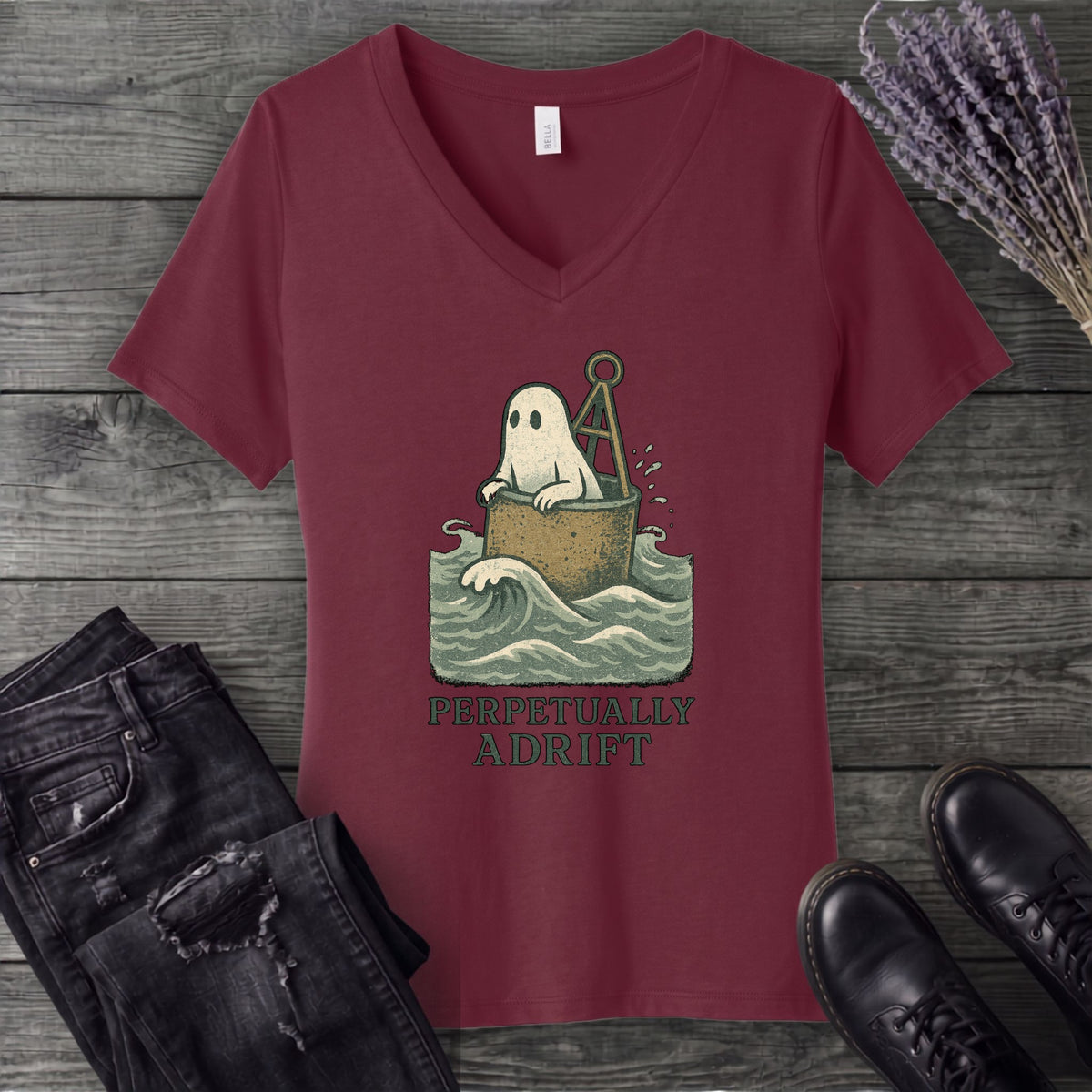 Perpetually Adrift V-Neck T-Shirt