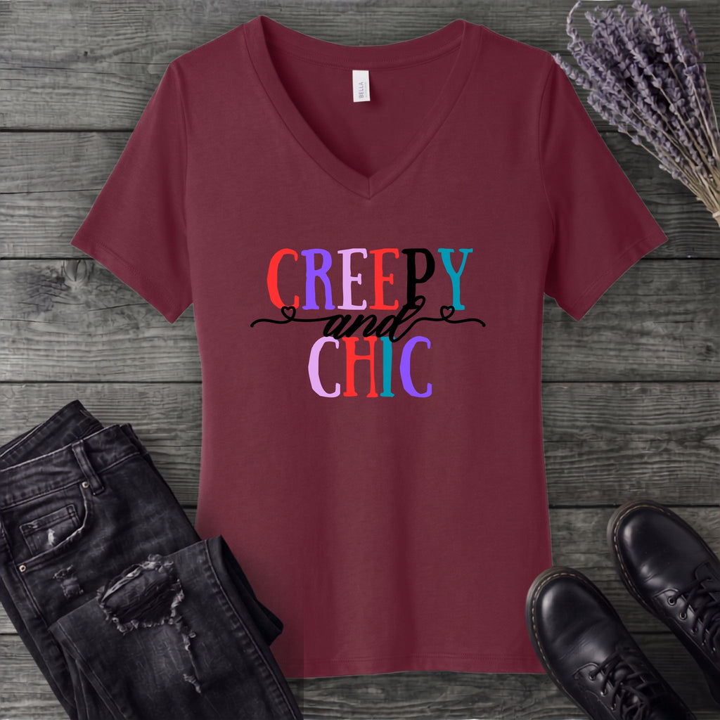 Creepy And Chic V-Neck T-Shirt