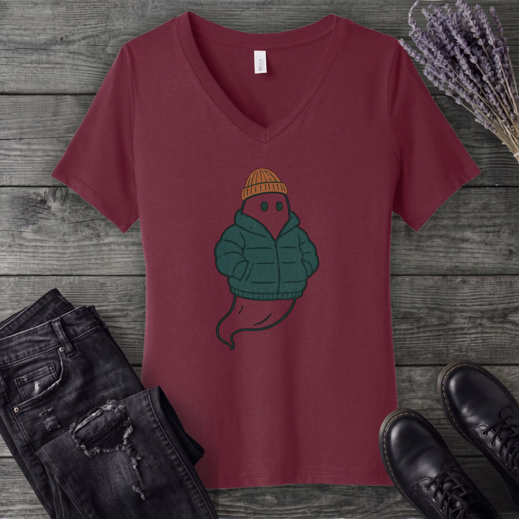 Puffer Coat Ghost V-Neck T-Shirt
