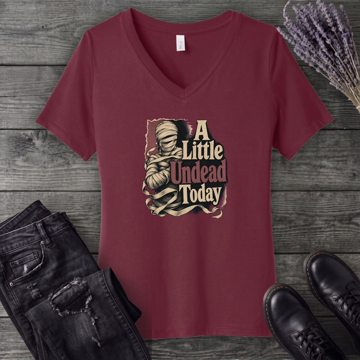 A Little Undead Today V-Neck T-Shirt