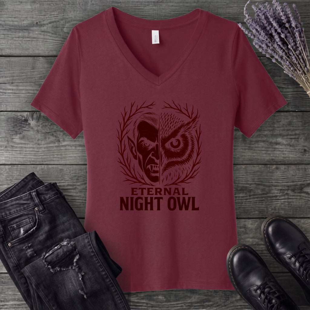 Eternal Night Owl V-Neck T-Shirt