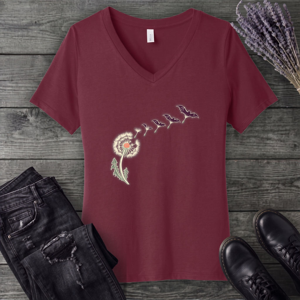 Dandelion Bats V-Neck T-Shirt