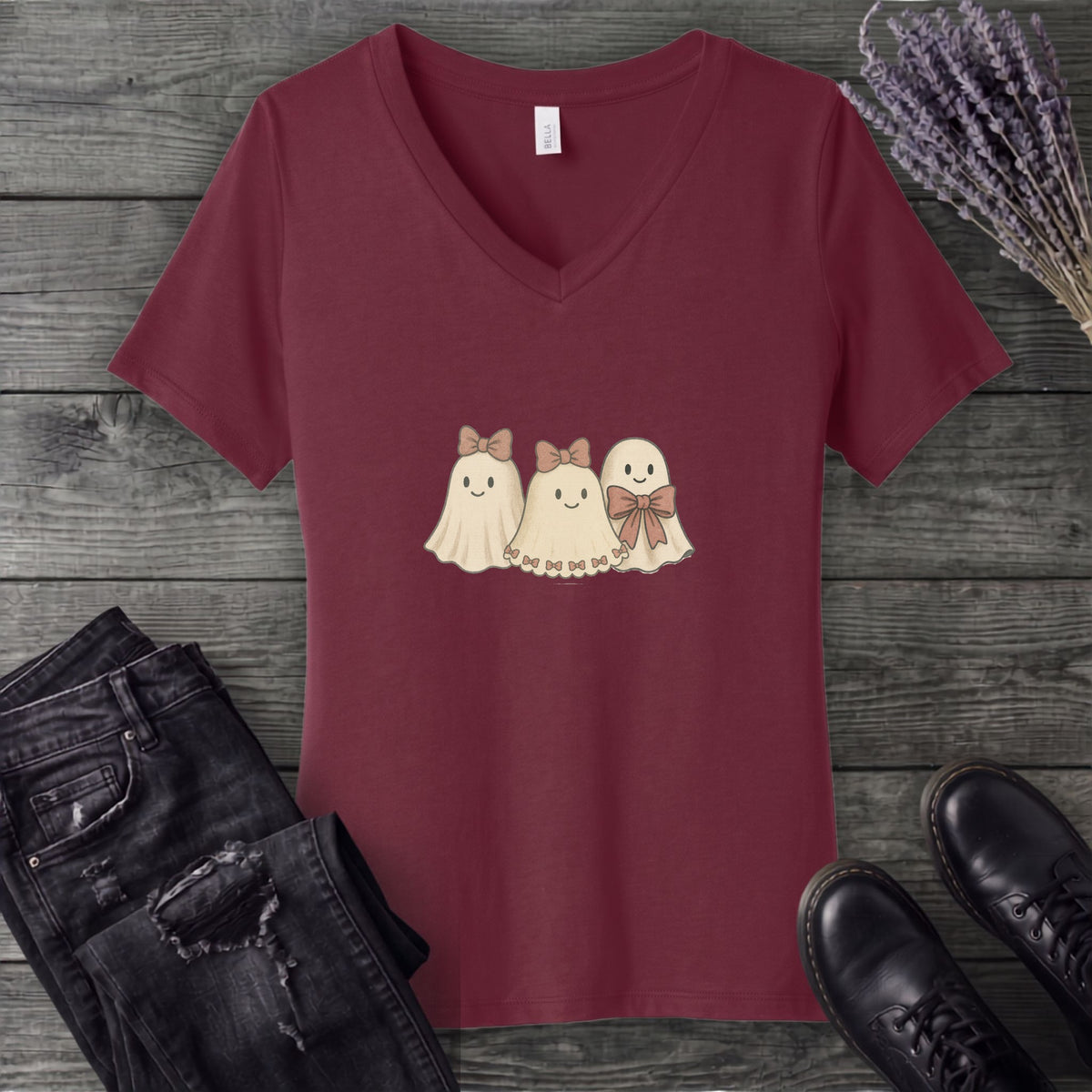 coquette ghost trio V-Neck T-Shirt