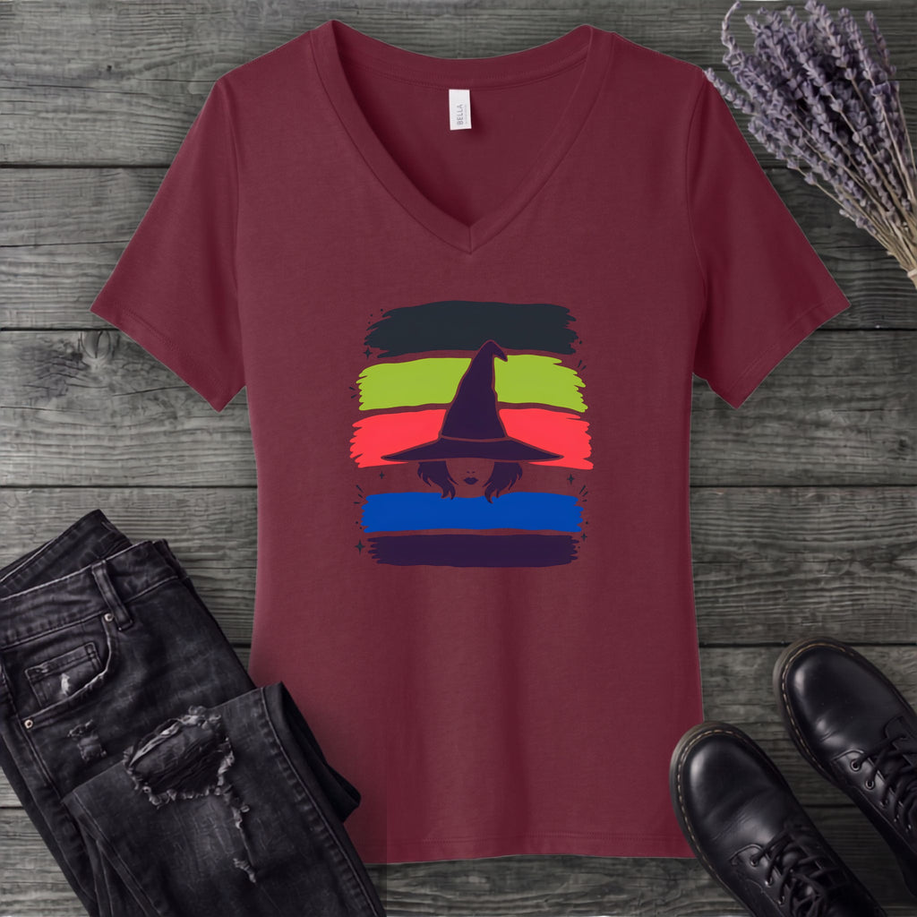 Witch Stripes V-Neck T-Shirt