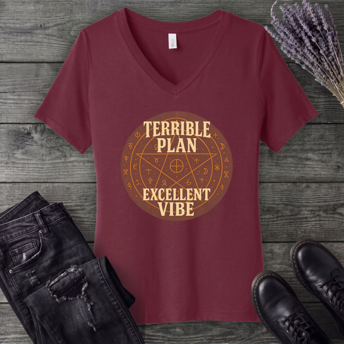 Terrible Plan Excellent Vibe V-Neck T-Shirt