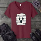 Fabric Strip Ghost V-Neck T-Shirt