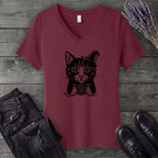 Witchy Yarn Cat V-Neck T-Shirt