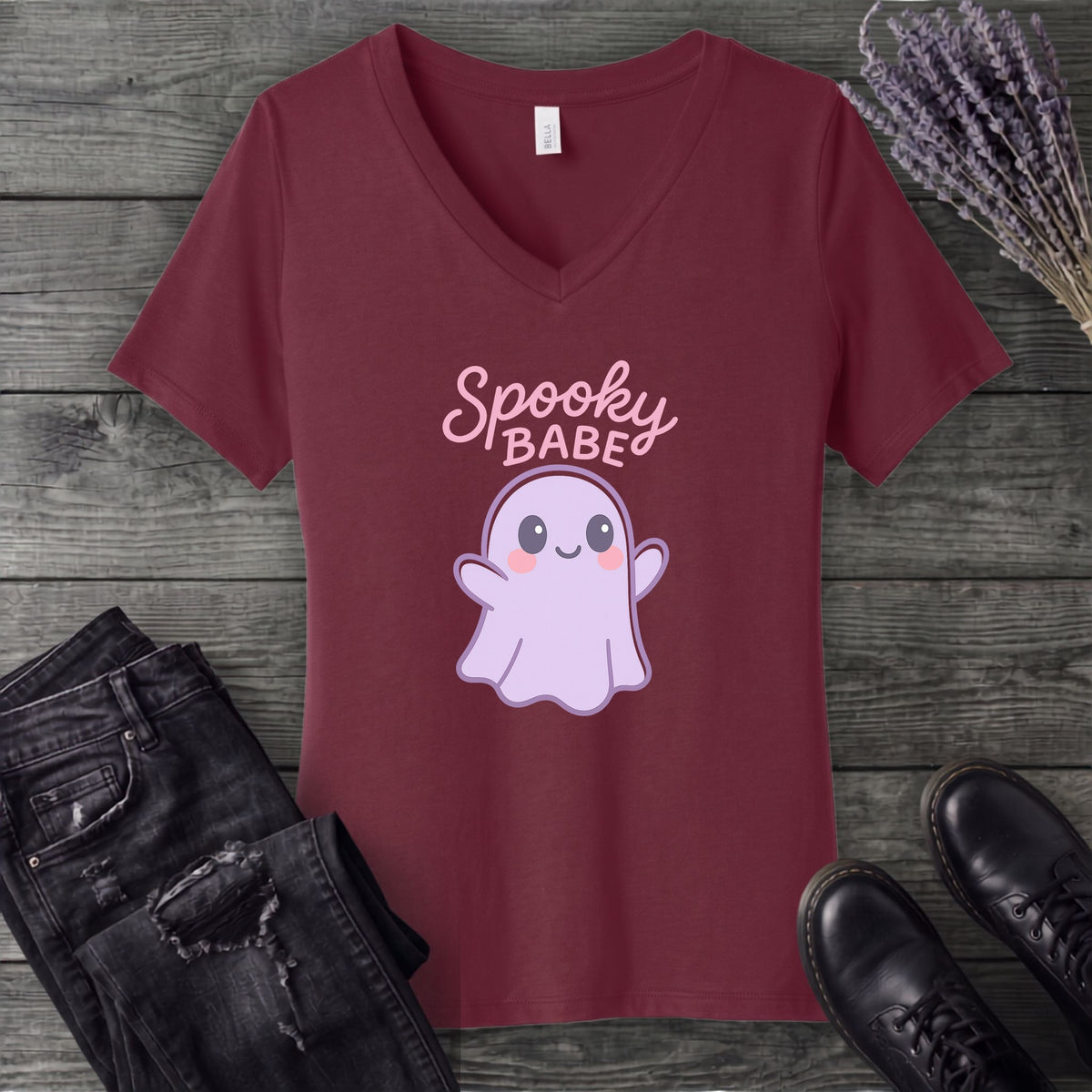 Spooky Babe V-Neck T-Shirt