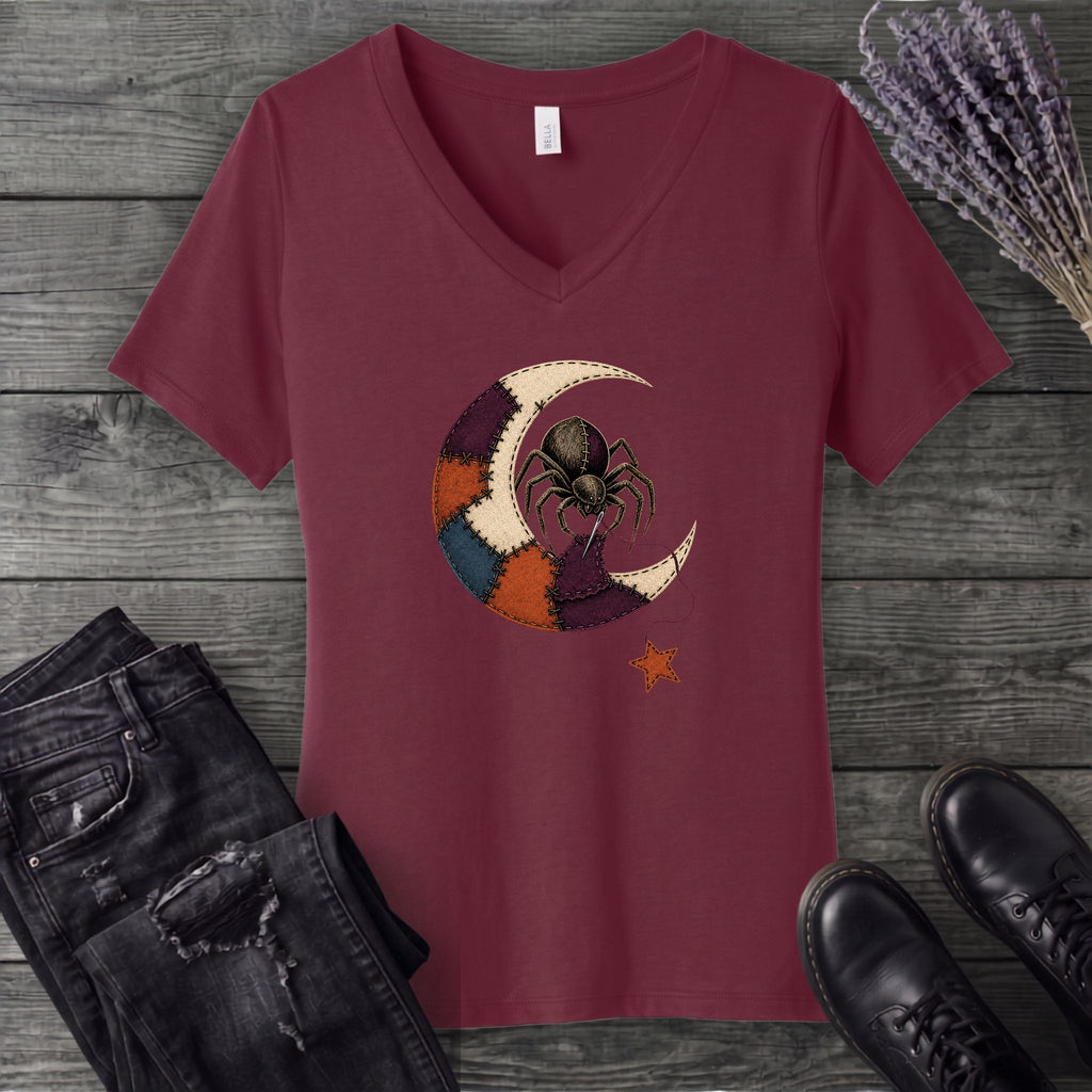 Stitching The Moon V-Neck T-Shirt