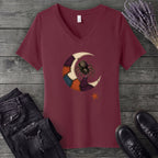 Stitching The Moon V-Neck T-Shirt
