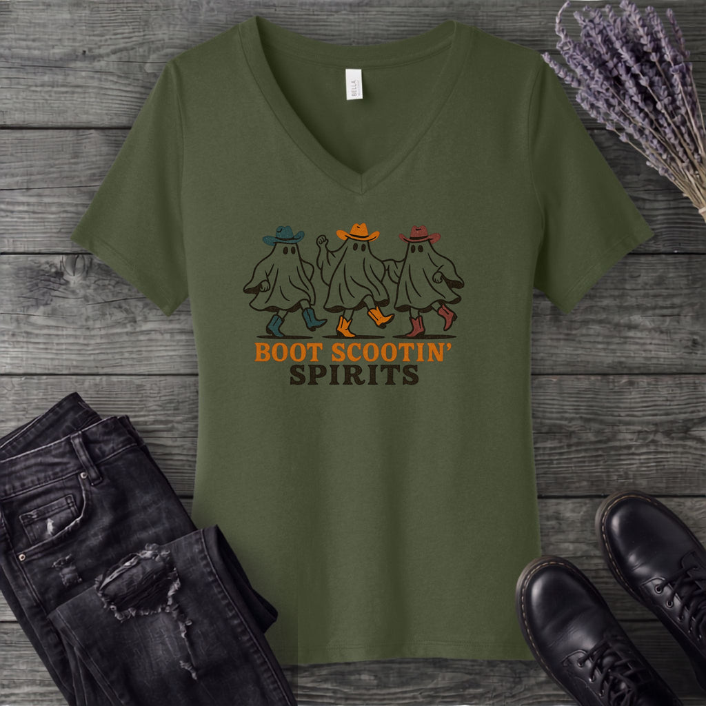 Boot Scootin Spirits V-Neck T-Shirt